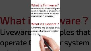 What is Frimware ? | what is Liveware,Meaning of firmware and Liveware in computer,Firmware&Liveware