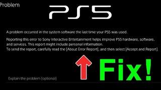 PS5 {CE-108262-9} ERROR  "A Problem occured in the system"  HOW TO FIX!