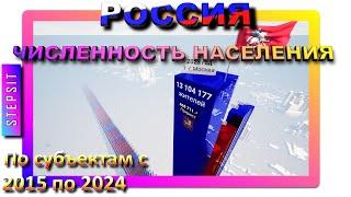 Численность Населения России по Субъектам с 2015 по 2024 год.