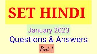 SET HINDI SOLVED QUESTION PAPER | JAN 2023 | PART 1 | SET PREVIOUS QUESTIONS - HINDI