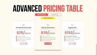  Elementor Pricing Table Using Elementor Flexbox Container Layout
