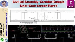 Civil 3d Assembly, Corridors, Sample Lines, Cross Section Part 1