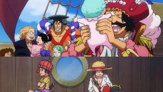 One Piece: Shanks and Buggy Moments| Botha are jealous of Hiyori and Momonosuke on Rogers ship.