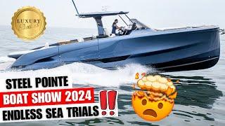 Steel Pointe Boat Show 2024 Sea Trials on Solaris Power, Flux Marine & HCB Yacht‼️️