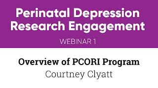 Perinatal Connect - Maternal Health Webinar 1 Overview of PCORI Program