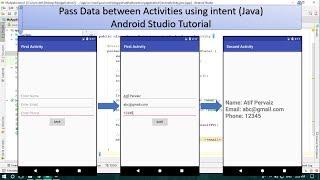 Pass Data between Activities using intent | Android Studio | Java