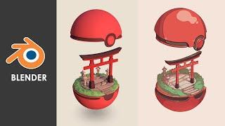Blender 2.8 | Stylized Pokemon Cherish Ball | Fan art