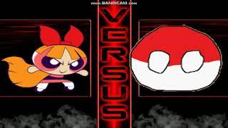 MUGEN Blossom/Buttercup vs 4 x polandballs