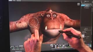 Autodesk Mudbox with Multi-touch on Cintiq 24Hd touch -- Technology Preview