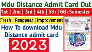 Mdu Distance Admit Card Out 2023 | Mdu Ba Distance Admit Card Kaise Download kare 2023