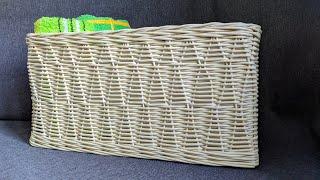 Красивый узор ситцевым плетением. How to make Paper Baskets