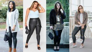 Very classy & gorgeous leather leggings #latex leggings #plus size #2021 #outfits #high class