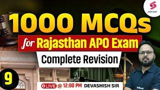 1000 MCQs for Rajasthan APO Exam 2024 | Rajasthan APO Exam Preparation | Devashish Sir - 9