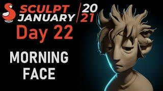 Sculpt January 2021 Day 22 - Morning Face // Blender Timelapse