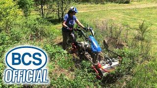 Flail Mowing Brush with a BCS Two-Wheel Tractor