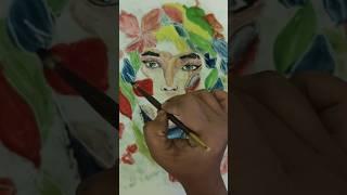 painting with water resistant paper️#sketchy #watercolorpainting #artshorts #art #ytart #ytshorts