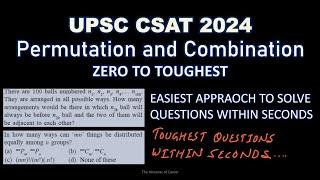 Toughest CSAT Topic "Cracked" | Ultimate Approach to Permutations and Combinations for CSAT 2024