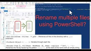 Batch File Renaming, renaming multiple files using PowerShell