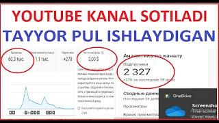 YOUTUBE KANAL SOTILADI 2022 / №  / PULATOV DILMUROD HALIMBOY O'G'LI / youtube prosmotr ko'paytirish