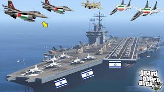 Israeli Second Navy Aircraft Carrier Badly Destroyed by Iranian Fighter Jets - GTA 5