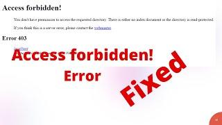 403 Forbidden Error Laravel  |How to fix Forbidden error? |What is meant by Forbidden error #laravel