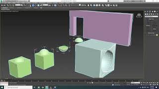 3ds Max Basic Modeling Boolean Operation { Union, Intersect, Subtract, Merge }