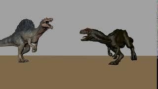 Spinosaurus against Allosaurus. Rigs by Truong CG Artist