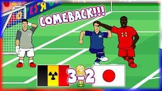 BELGIUM vs JAPAN 3-2! GREAT COMEBACK! (Vertonghen, Fellaini, Chadli score!)