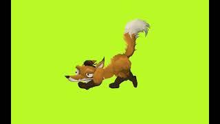 Cartoon Fox Green Screen