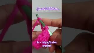 Crochet stitches...triple or treble crochet (tr) for beginners #crochetforbeginners #crochetstiches