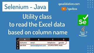 Utility to read excel data based on column name in Selenium Java