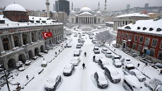 Turkey under snow today! Severe snowstorm buries many cars and roads