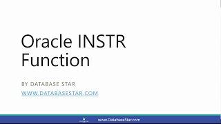 Oracle INSTR Function