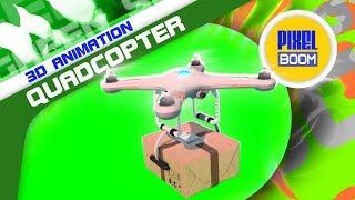 Green Screen Drones Quadcopter Delivering Package - PixelBoom