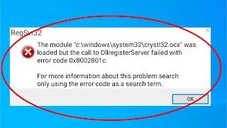 How To Fix Error Code 0x8002801c While Calling To Dllregisterserver On Windows 10/8/7/8.1