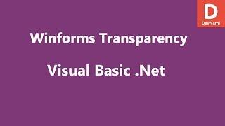 Visual Basic .Net Transparent WinForm Window