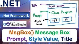 MsgBox() | Message Box | Prompt, Style Value, Title | FEDT VB.Net