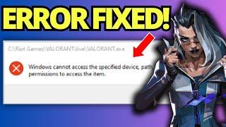 How To Fix Windows Cannot Access The Specified Device Path or File on Valorant 2024