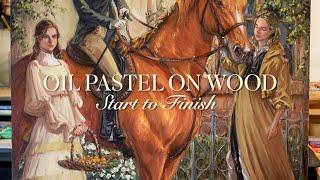 OIL PASTEL ON WOOD | Start to Finish