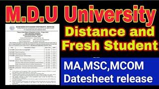 DDE MDU University latest News ll MA,MSc,Mcom exam 2023