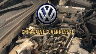 Valve cover reseal on a 2.0 tdi in a passat CKRA #tdi #volkswagen #mechanic #shoplife #diesel