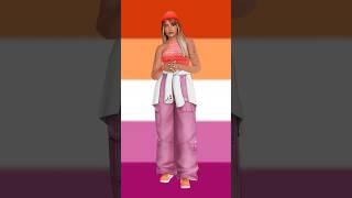 Pride Flags as Sims - Lesbian 🩷 | The Sims 4  #sims4