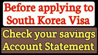 Good Bank statement for South Korea Visa || By SanjayDotcom ||