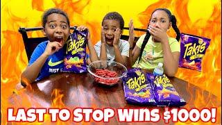 LAST TO STOP EATING SPICY TAKIS WINS $1000!!