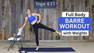 Full Body Barre Workout with Weights | 30 Min | Yoga 4:13 with Tauni