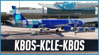 MSFS LIVE | Real World Jetblue OPS | Fenix A321 + SHARKLETS! | Boston to Cleveland (Round-trip)