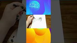 drawing a 3d zebra - 3d trick art on paper - anamorphic illusion #shorts