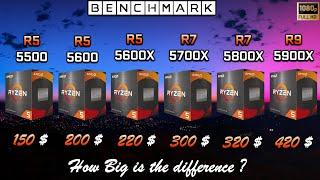 Ryzen 5500 vs 5600 vs 5600X vs 5700X vs 5800X vs 5900X // Test in 7 Games