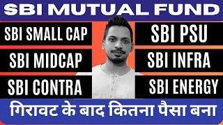 SBI Mutual Fund | गिरावट के बाद कितना पैसा बना? | SBI Small Cap, Midcap, Contra, SBI PSU,SBI Infra