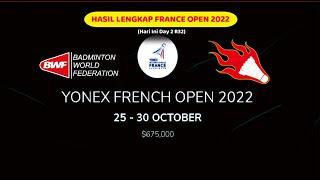 HASIL LENGKAP FRANCE OPEN 2022 (Hari Ini Day 2 R32)